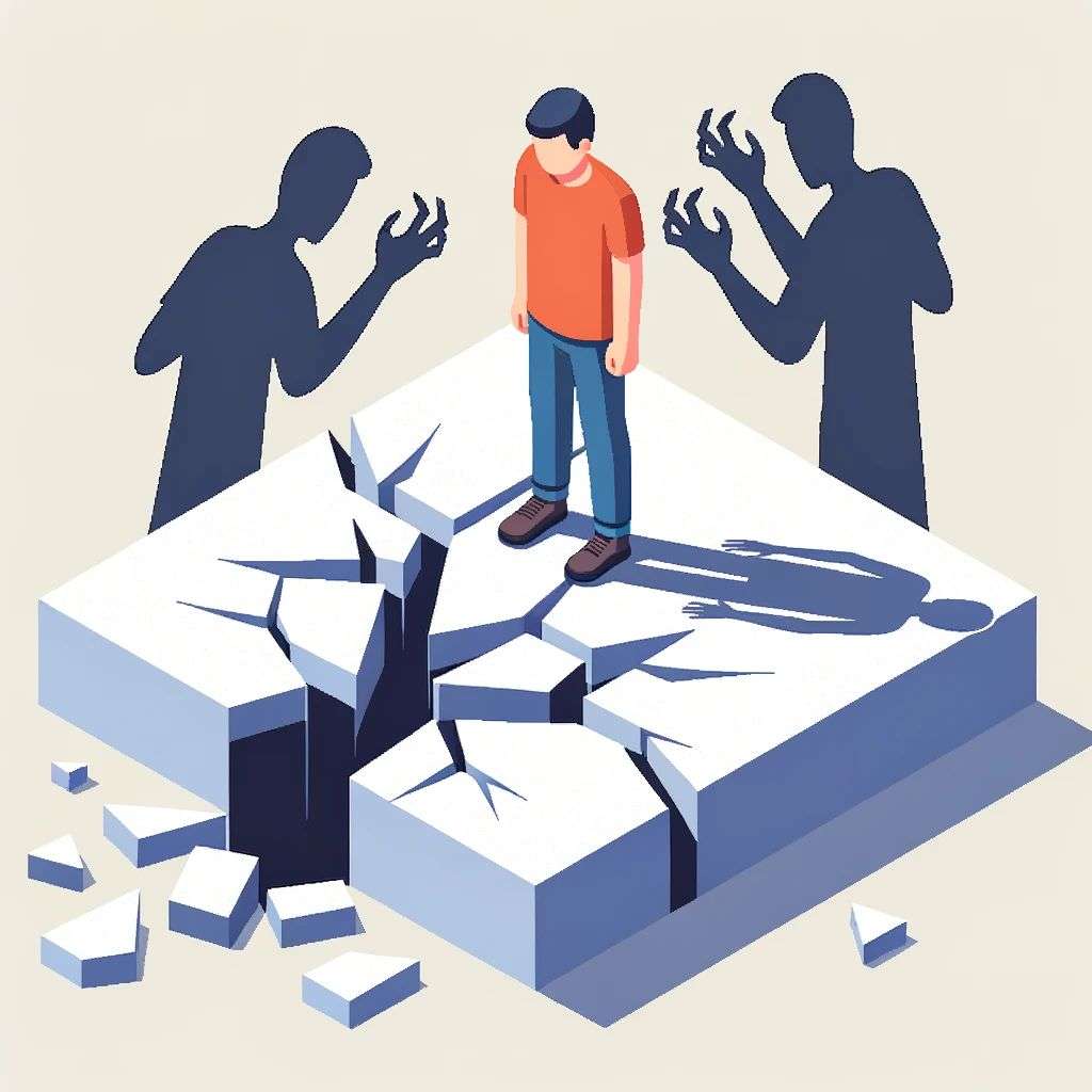 a representation of anxiety, isometric art